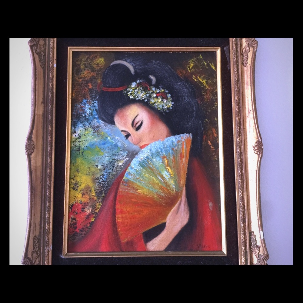 Japanese women portrait painting by Valeria.